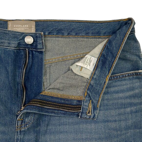 Everlane The Super Soft Straight Leg Jean Womens 33 Blue Organic Cotton Denim - Picture 3 of 12